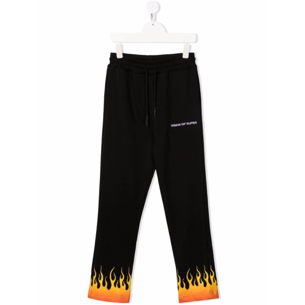 flame-print straight joggers