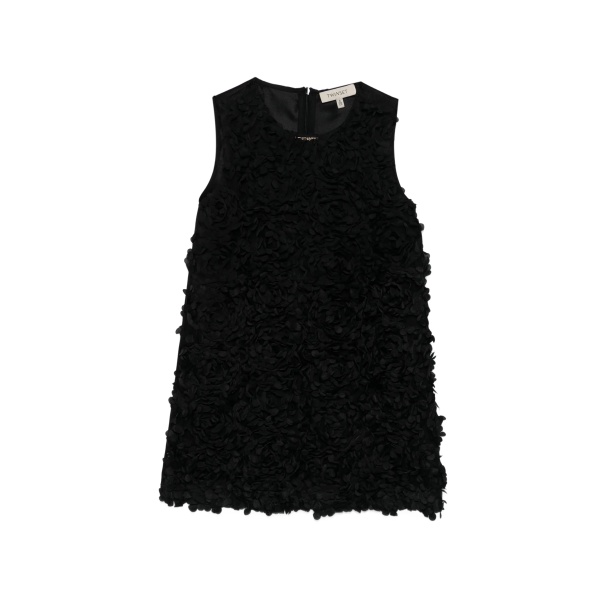 floral-appliqué mini dress