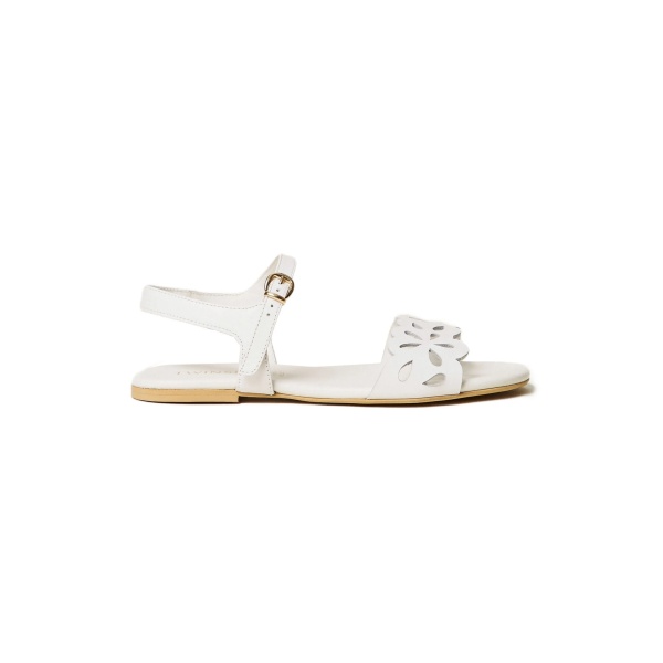 floral-detail leather sandals