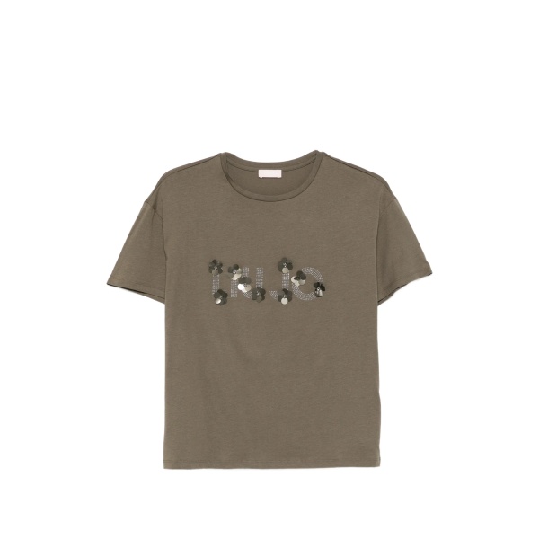 floral-embellishment T-shirt