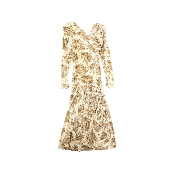 floral-print long-sleeved dress