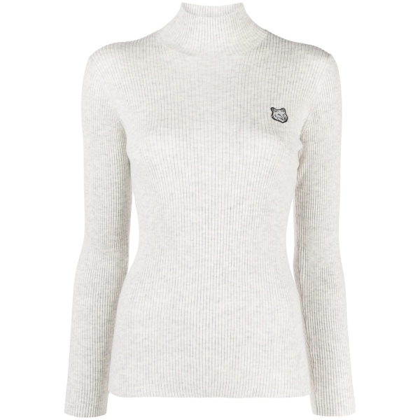 fox-motif high-neck jumper