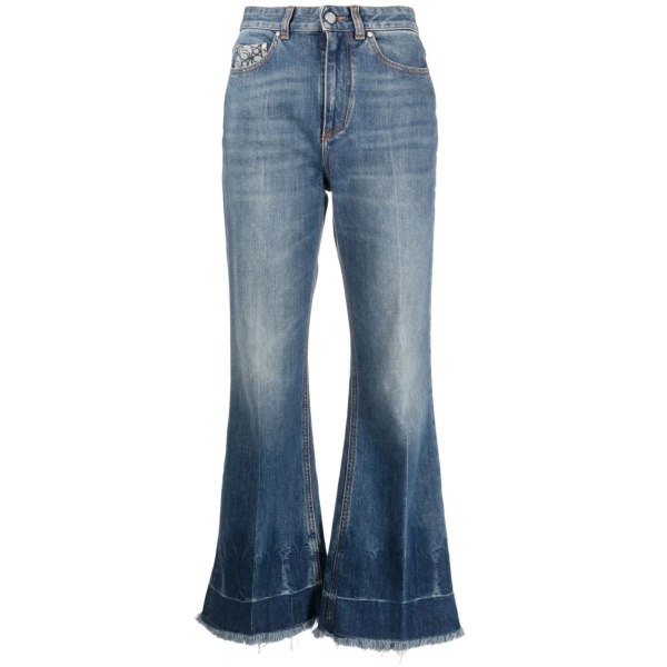 frayed-edge cropped jeans