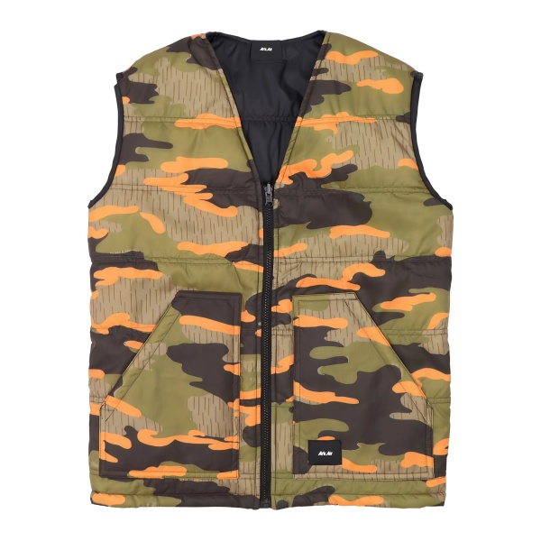 full-zip patterned reversible gilet