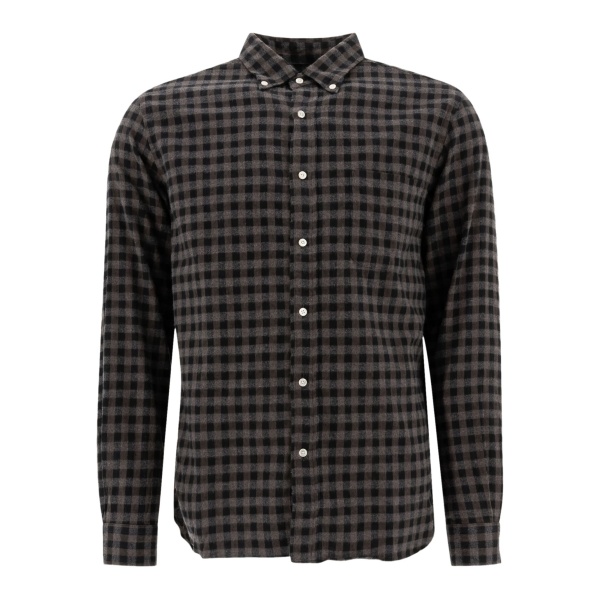 Gingham-check cotton shirt