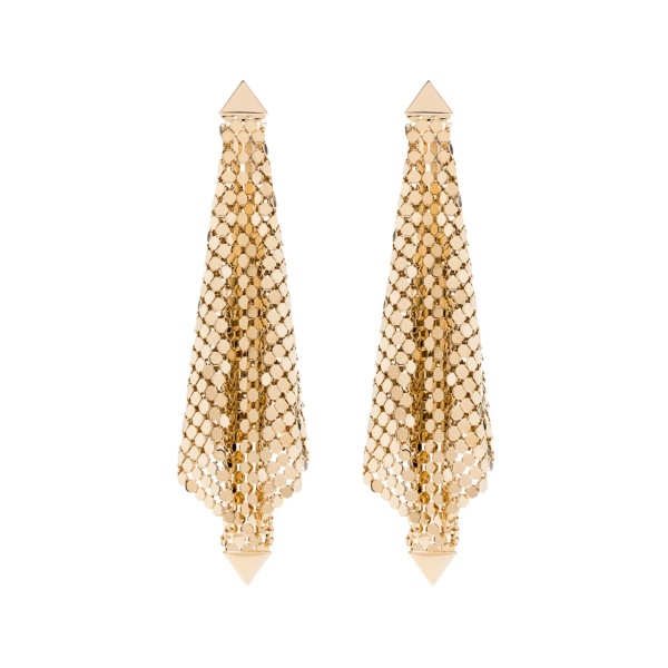 gold-tone chain mesh earrings