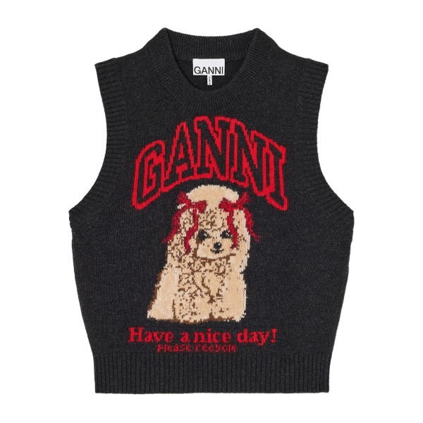 graphic knitted vest