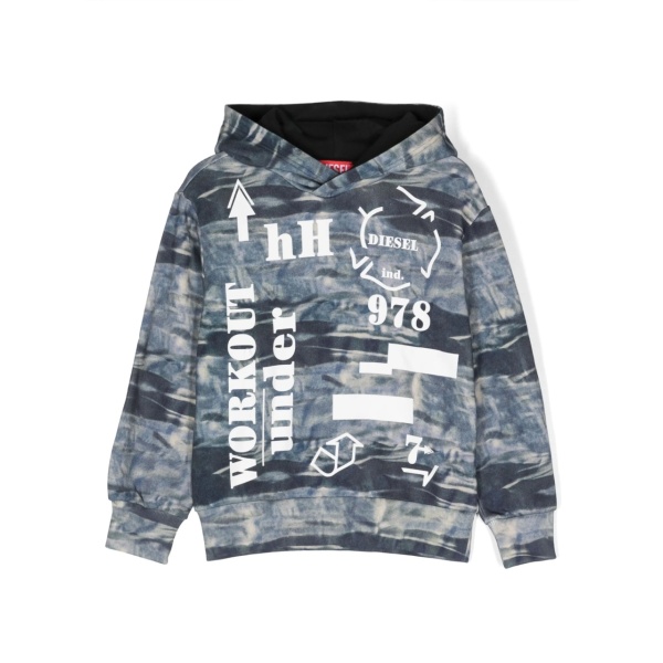 graphic-print cotton hoodie