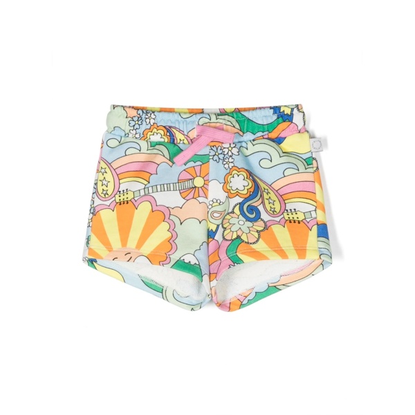 graphic-print cotton shorts