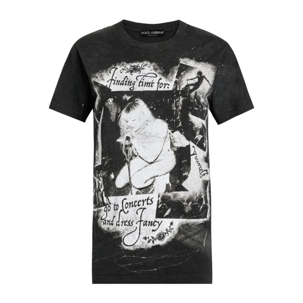 graphic-print distressed T-shirt