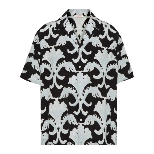 graphic-print silk T-shirt
