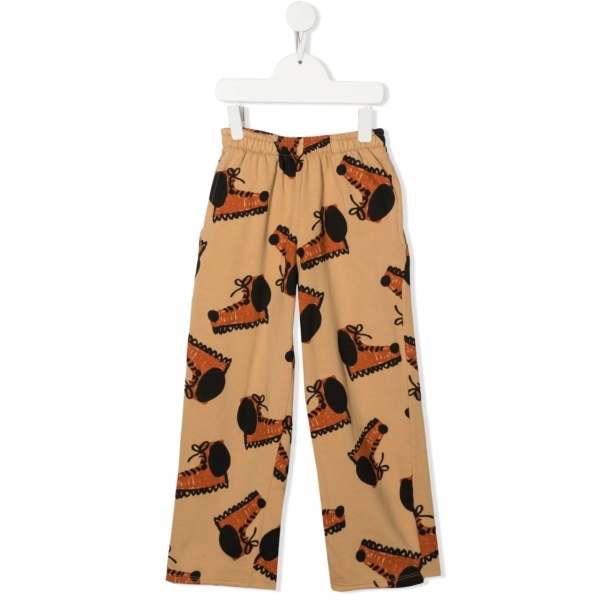 graphic-print straight-leg trousers