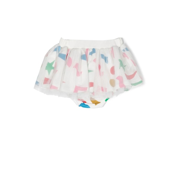 graphic-print tulle skirt