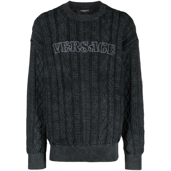 Greca cable-knit jumper