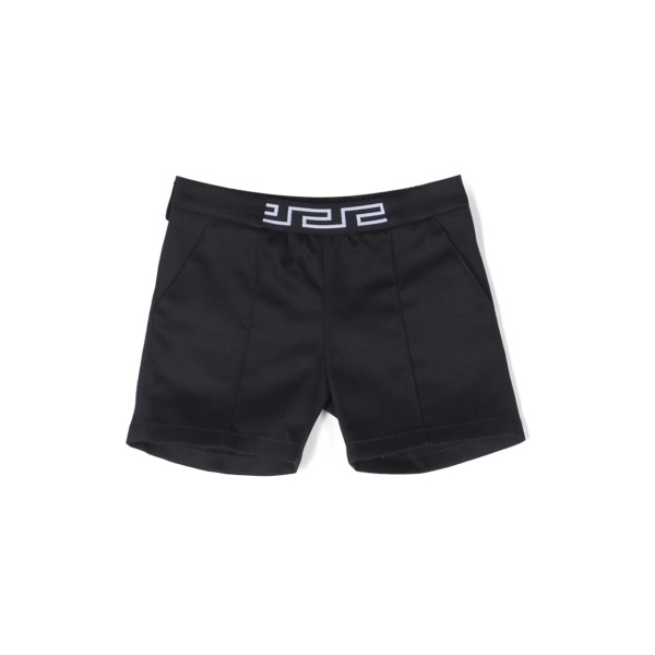 Greca-waistband cotton shorts