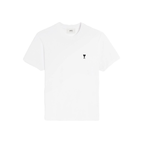 heart-embroidered cotton T-shirt