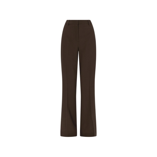 high-waisted flared trousers