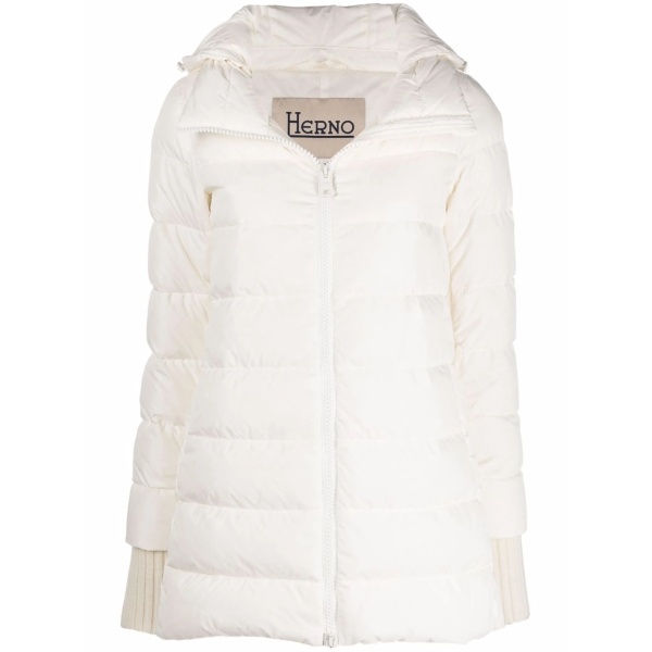 hooded feather-down padded coat