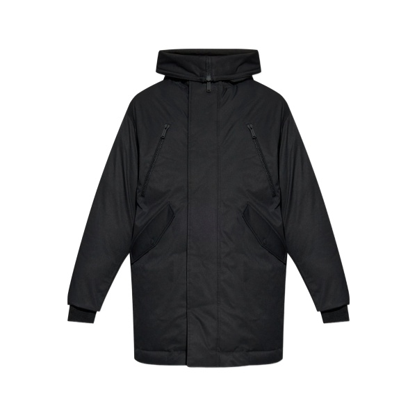 hooded zip-fastening parka