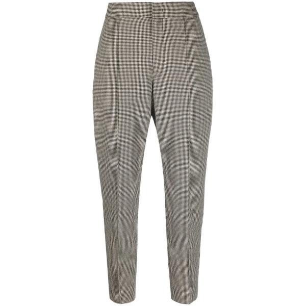 houndstooth-pattern cropped trousers