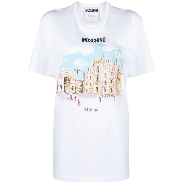 illustration-print organic cotton T-shirt