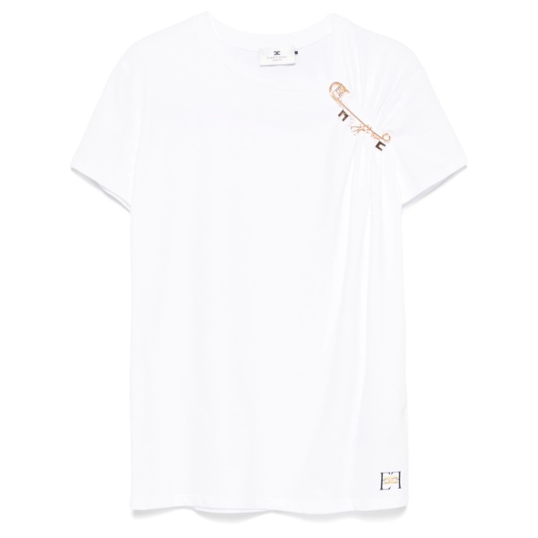 jewelled-brooch jersey T-shirt