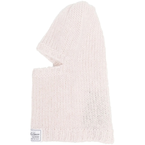 knitted logo-patch balaclava hat