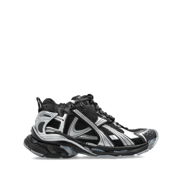 lace-up metallic trainers