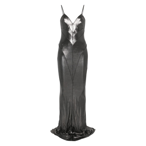 lamé-effect maxi dress