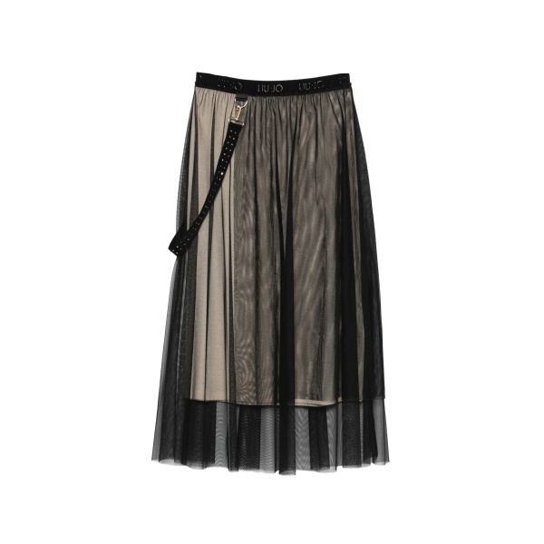 layered-design midi skirt