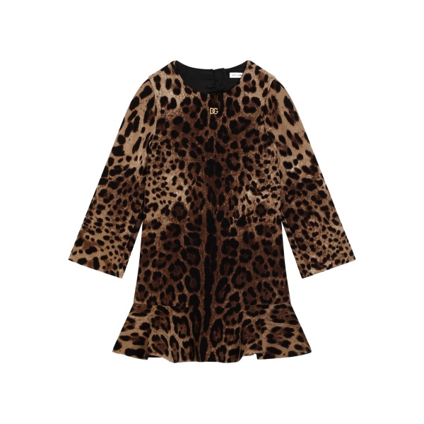 leopard-print flared dress