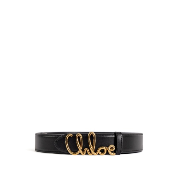 logo-buckle leather belt