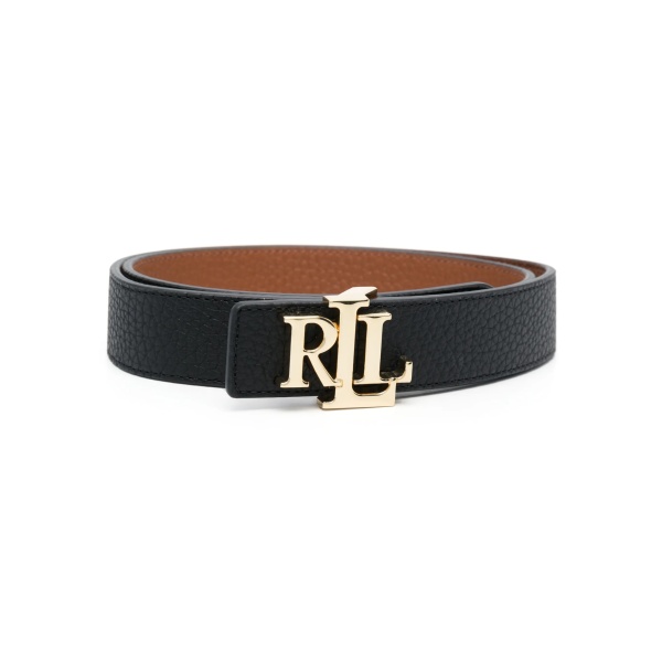 logo-buckle reversible leather belt
