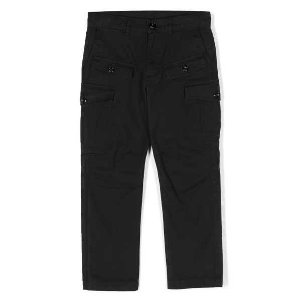 logo-embroidered cotton cargo trousers