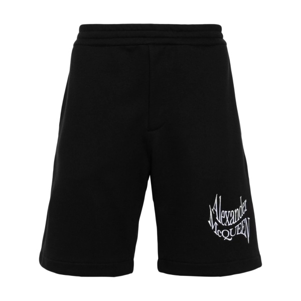 logo-embroidered cotton track shorts