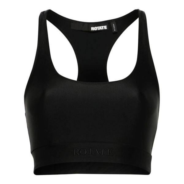 logo-embroidered crop top