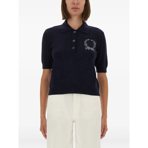 logo-embroidered polo top