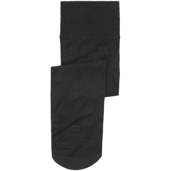 logo-embroidered semi-sheer socks