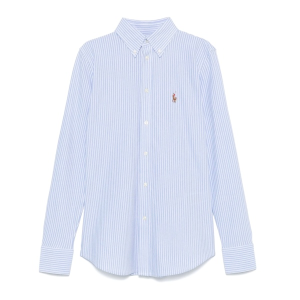 logo-embroidered stripe shirt