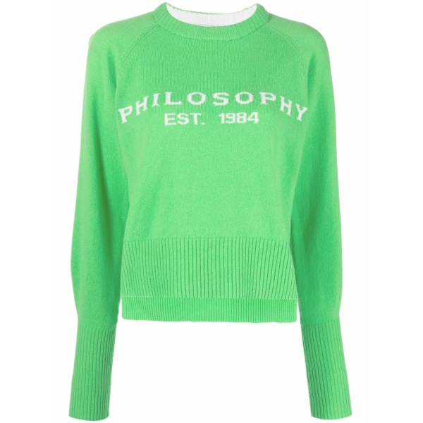 logo-intarsia crew-neck jumper