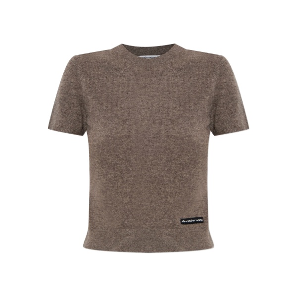 logo-label knitted top