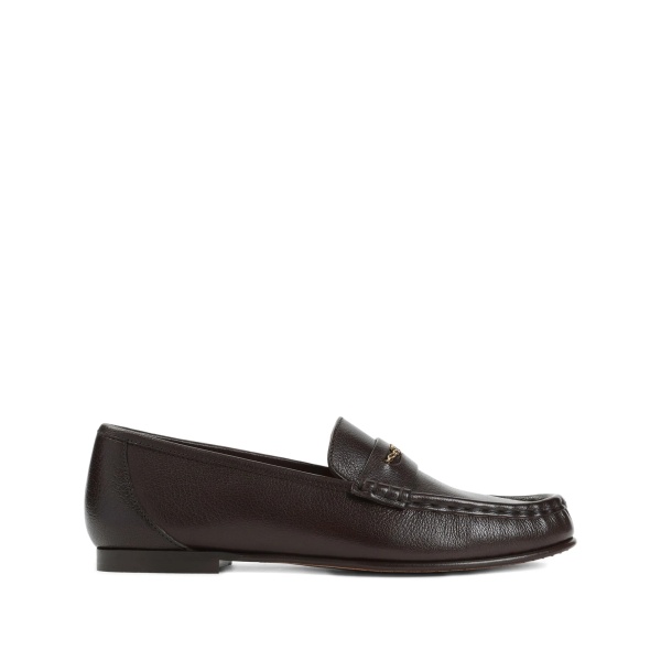 logo leather loafers