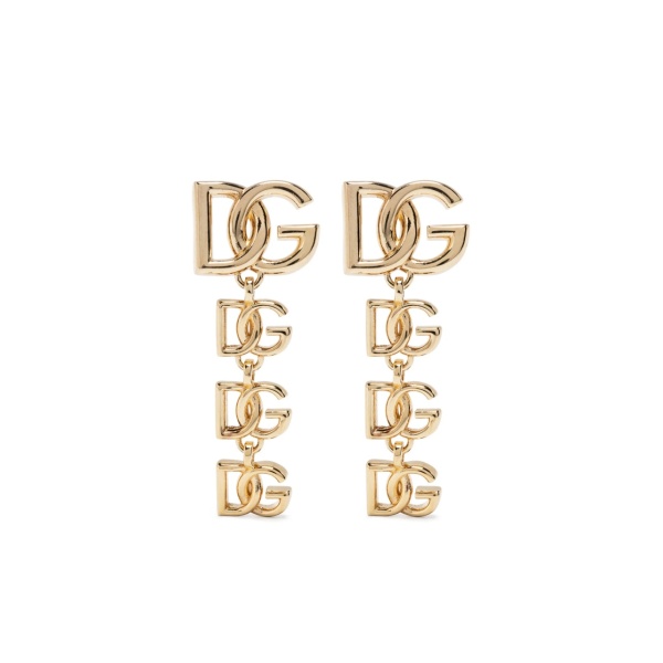 logo-lettering drop earrings