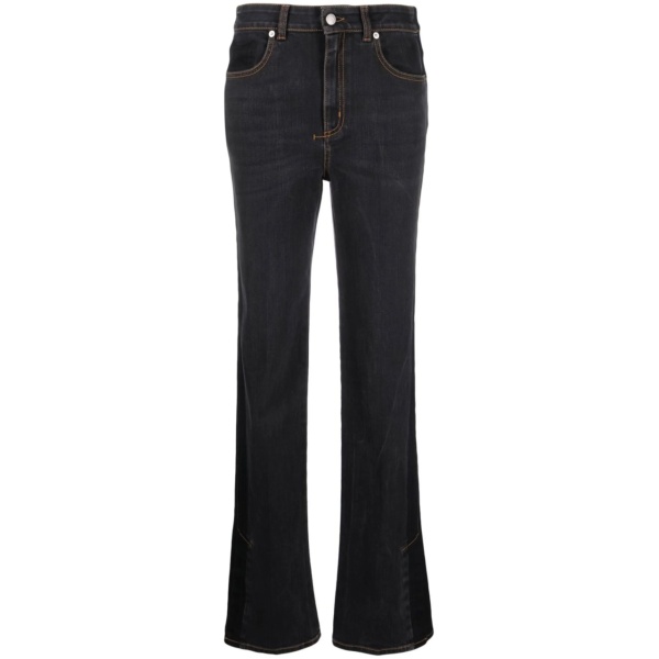 logo-patch bootcut jeans