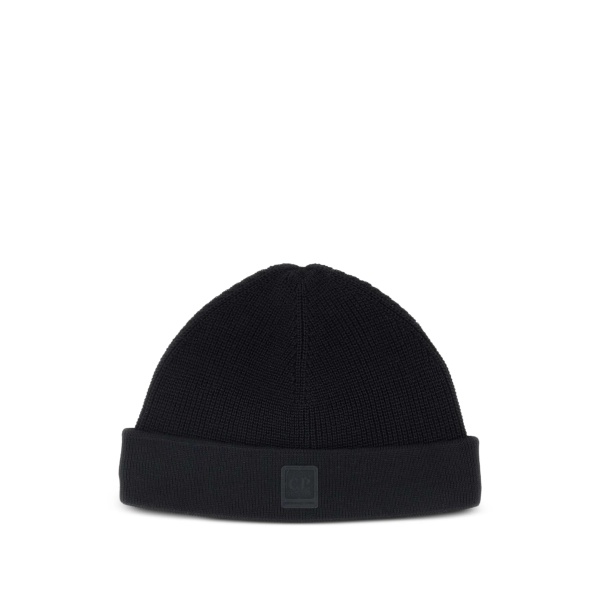 logo-patch cotton beanie