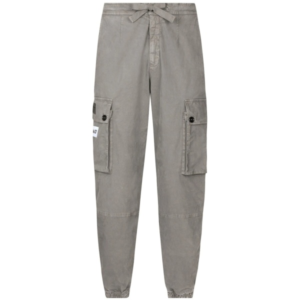 logo-patch cotton cargo trousers
