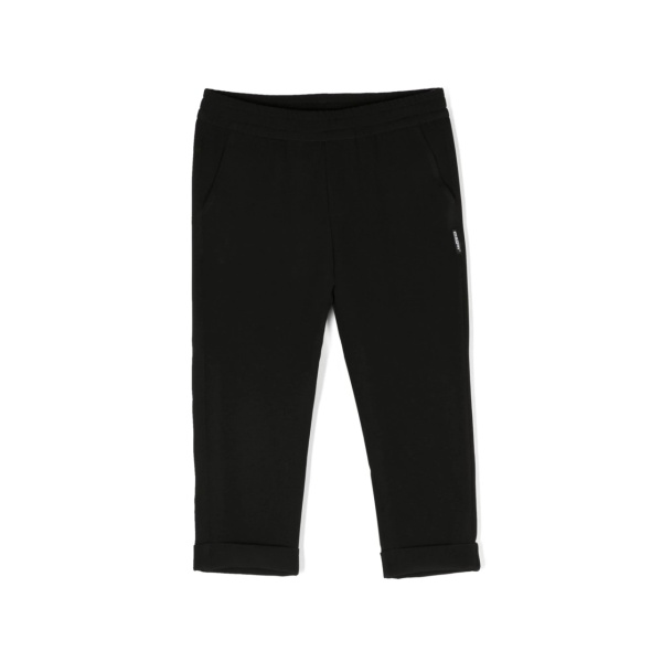 logo-patch straight-leg trousers