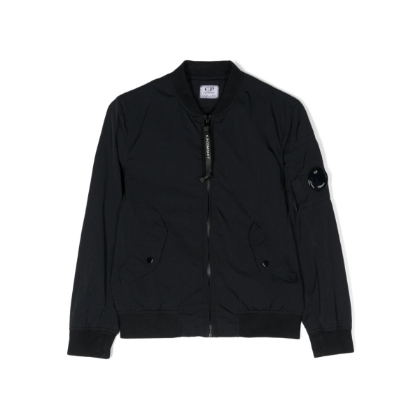 logo-patch zip-up bomber jacket