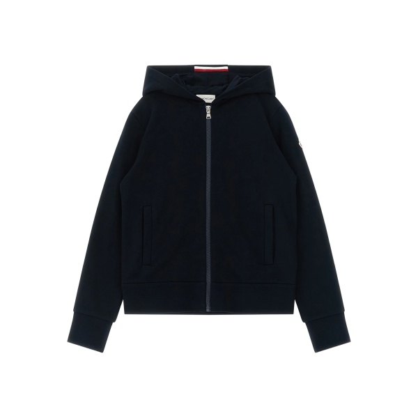 logo-patch zip-up hoodie