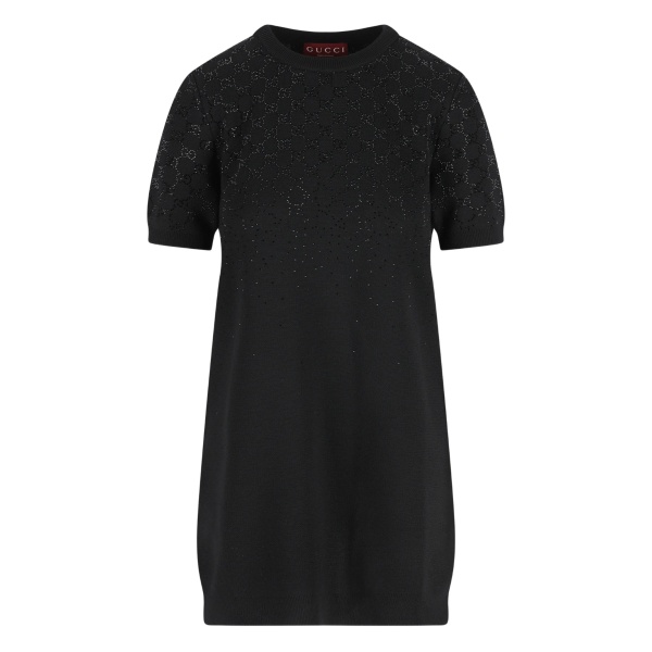 logo-pattern mini dress